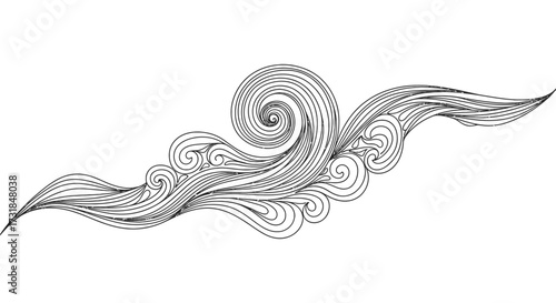 Abstract Swirl Cloud or Smoke Zen Doodling Pattern Meditative Adult Coloring Page