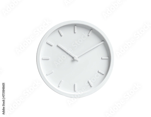 Wallpaper Mural A simple, circular, white clock against a black background, showing a time Torontodigital.ca