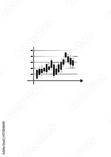 Vector Candlestick Chart Icon Illustrating Financial Market Data Visualization and Investment Trends for Business Analysis and Economic Forecasting Graphics