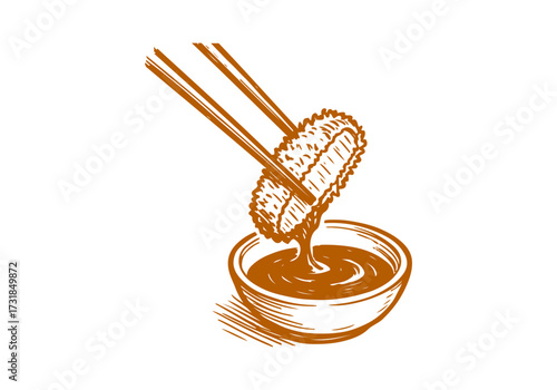 Katsu hand drawn sketch vector illustration