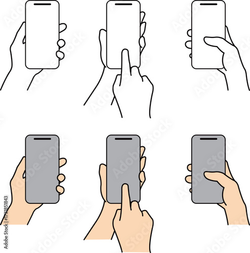 スマホを操作する手