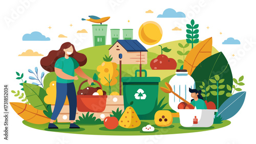 girl watering a garden