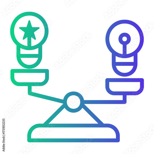 difference Line Gradient Icon