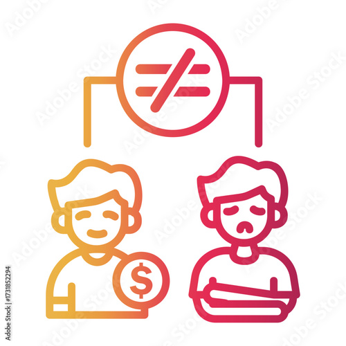 difference Line Gradient Icon