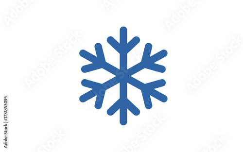 A simple blue snowflake icon with six points on a plain white background, symbolizing cold, winter, or ice.