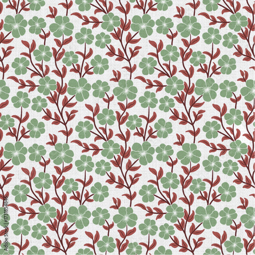 Seamless floral pattern with leaves 