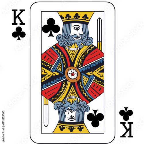 King of clubs card rotated classic vector