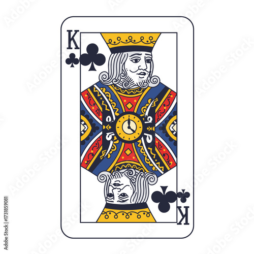 King of clubs vertical playing card vector
