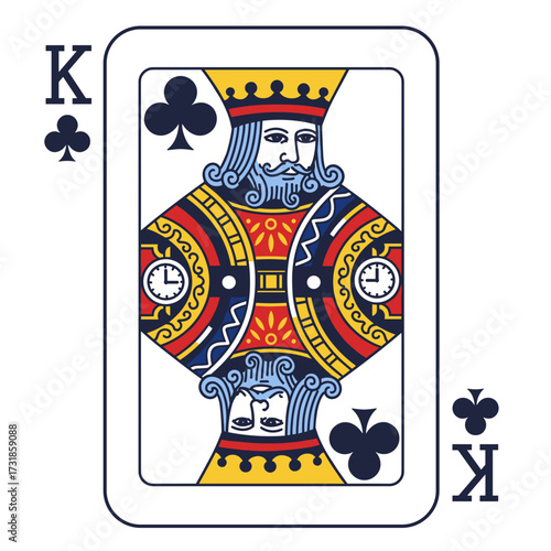 King of clubs playing card classic design