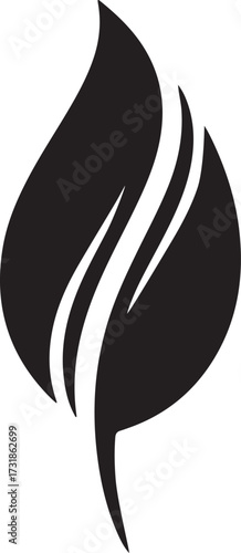 Minimalist Stylized Black Leaf Silhouette  Nature and Eco Vector Logo