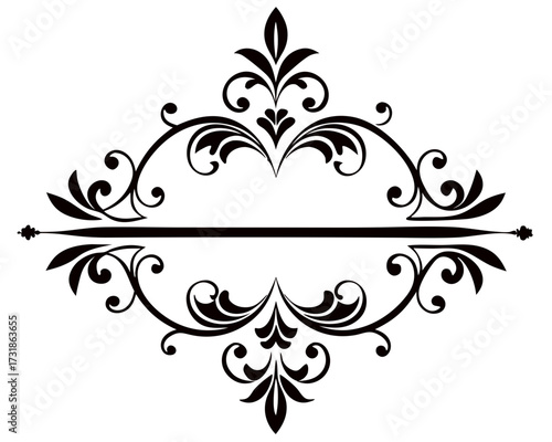 Sophisticated Black Ornamental Divider for Premium Invitations