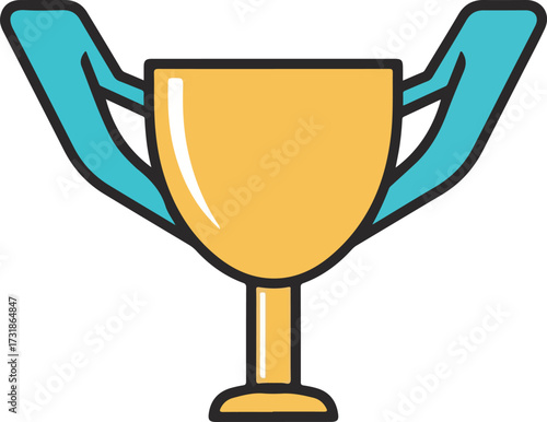 Golden Trophy Icon – Achievement and Success Award