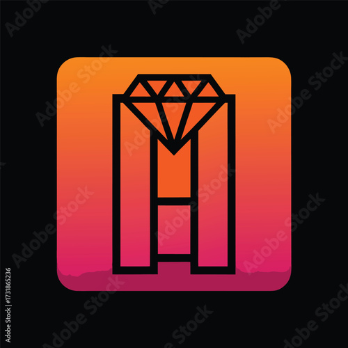Diamond Cut Logo with Letter A
