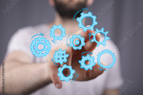 Abstract image of a man int...