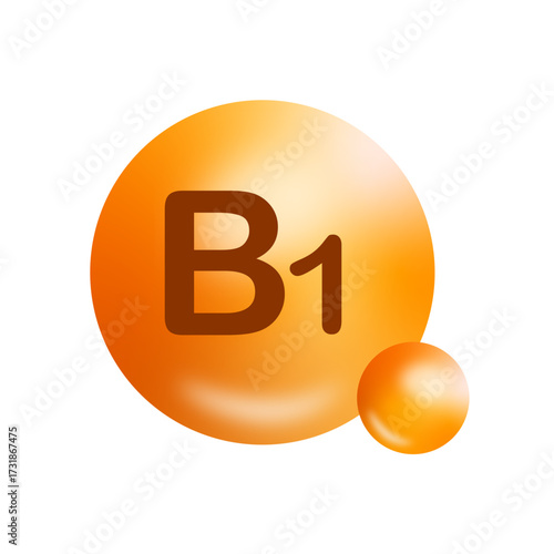 Vitamin B1 Glossy vecter