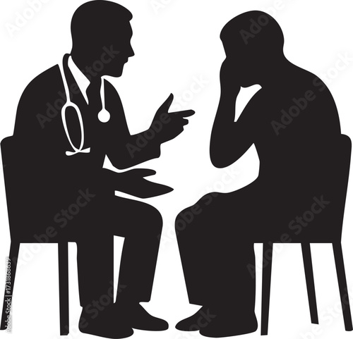 Silhouette of a healthcare: medical care advice