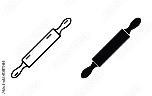 WebEssential rolling pin icon for baking and cooking projects, showcasing a clean, modern design for culinary inspiration and kitchen preparation visuals.