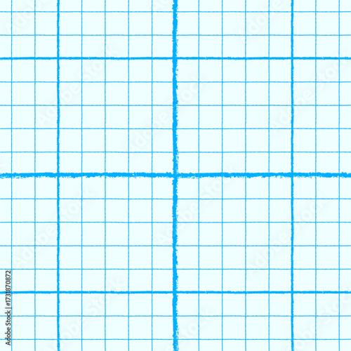 Millimeter paper graph square grid texture seamless pattern vector illustration. Rough lines seamless pattern technical school background. Blank square checkered paper page sheet education texture.