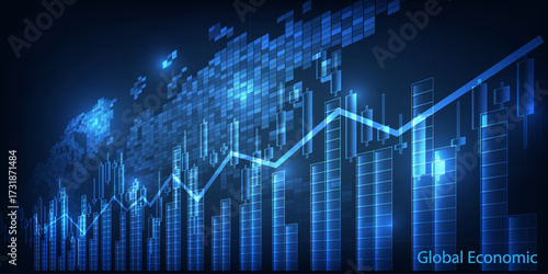 Abstract world economic artwork and background for business financial and investment.Vector illustrations. 