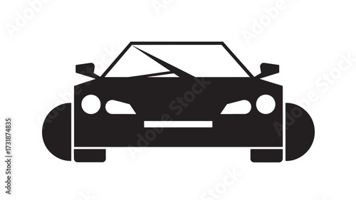 Car with flat tires icon simple black vector illustration isolated on white background representing automotive problems and mainte