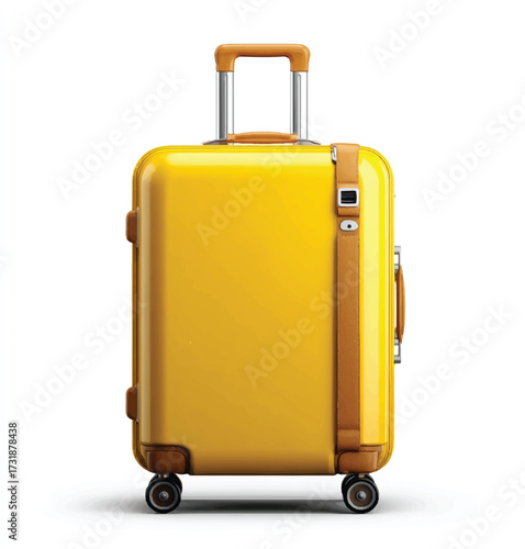 Vibrant yellow suitcase on wheels perfect for travel adventures and stylish luggage options for discerning travelers