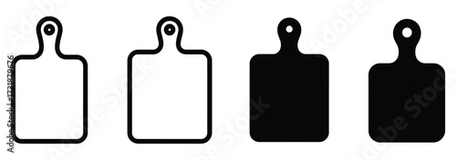 WebCutting board icons in various styles perfect for food blogs, culinary websites, restaurant menus, kitchen design, and cooking tutorials, a versatile design asset