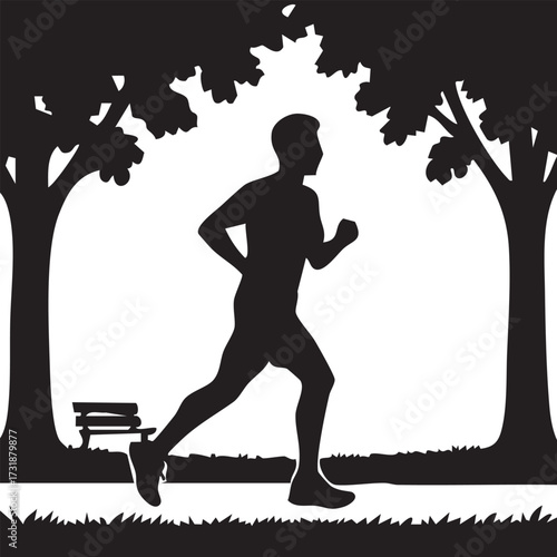 Silhouette of a lifestyle: fitness healthy living