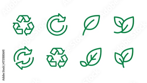 Recycling and nature symbols
