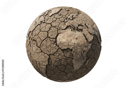 Cracked Earth Globe A Symbol of Environmental Crisis.