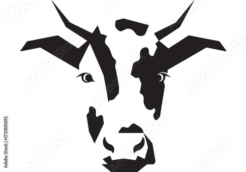 Stylized cow head illustration minimalist vector design great for branding and logo design