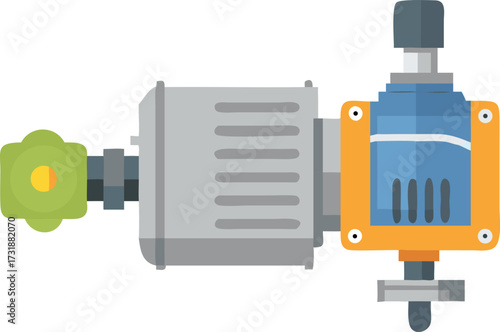 Flat vector icon of a screw pump with white background.