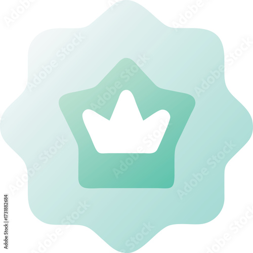 Icon of a green crown on a white background, illustrating themes of nobility or success.