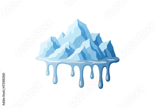 Melting Iceberg Illustration A Symbol of Climate Change and Global Warming.