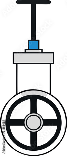 Minimal vector icon of a knife gate valve with white background.