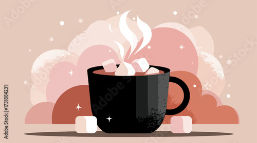 Hot chocolate with marshmallows cozy image