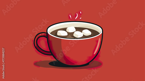 Hot chocolate in red mug