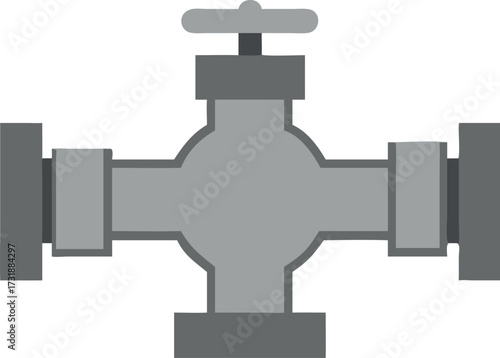 Minimal vector icon of a plug valve with white background.