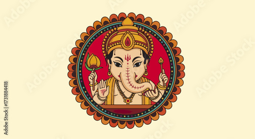 Indian deity ganesha illustration