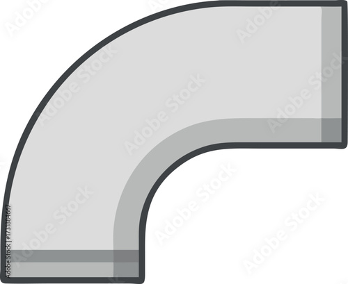 Simple vector icon of a 90-degree pipe elbow with white background.