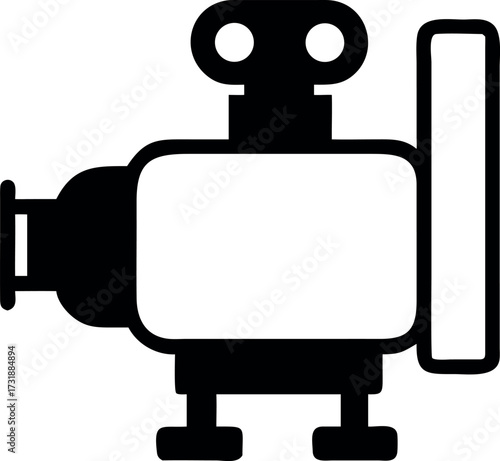 Simple vector icon of a booster pump with white background.