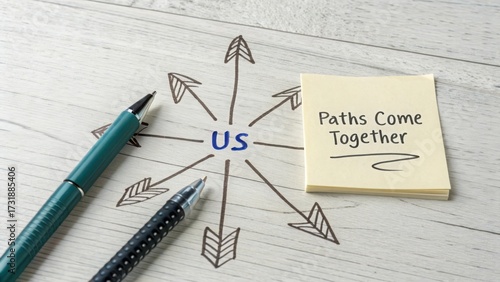 Wallpaper Mural Arrows converging to form a central idea or concept Torontodigital.ca