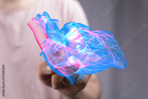 Abstract holographic heart,...