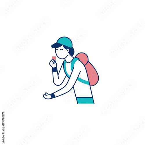 vector illustration of a man with a bag