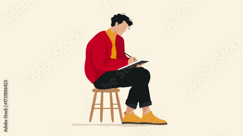 Person writing in notebook