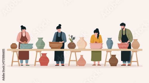 Pottery workshop scene