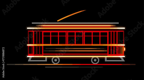 Retro style tram illustration