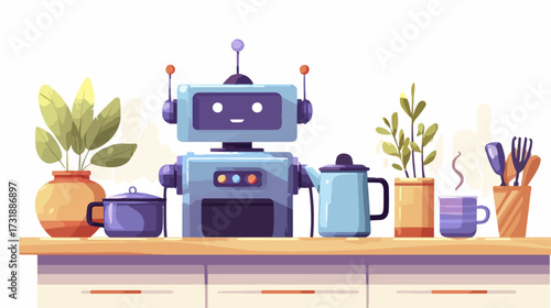 Robot preparing breakfast