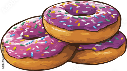 Stacked donuts with glaze and sprinkles