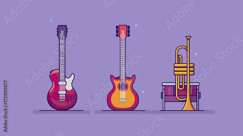 Various musical instruments illustration