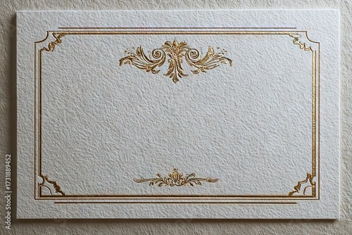 Luxurious Gold Foil Stamped Certificate Mockup on Textured Paper
